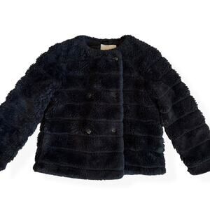 Janie and Jack Channel Faux Fur Short Coat 5 to 6 Girls